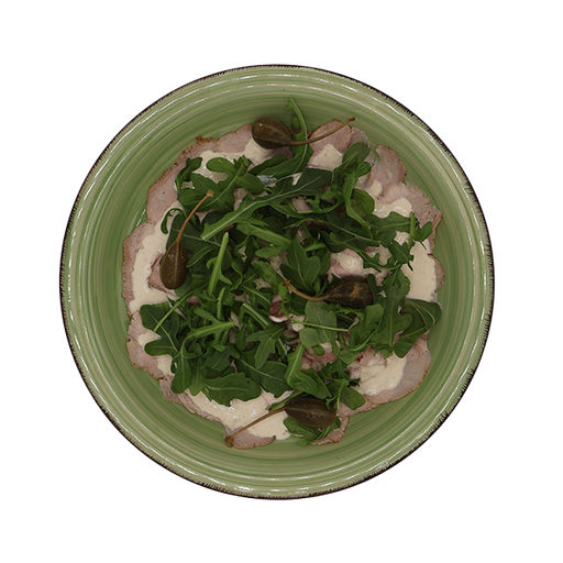 [08001] Vitello tonnato mit Kapern, Rucola und Thunfischsauce