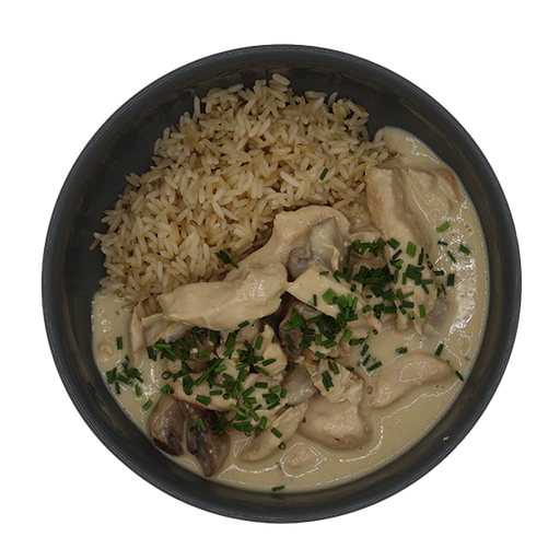 [08005] Chicken strips with mushrooms and tagliatelle