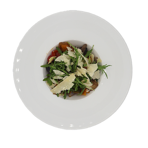 [08111] Gegrilltes Gemüse mit Rucola und gehobeltem Parmesan