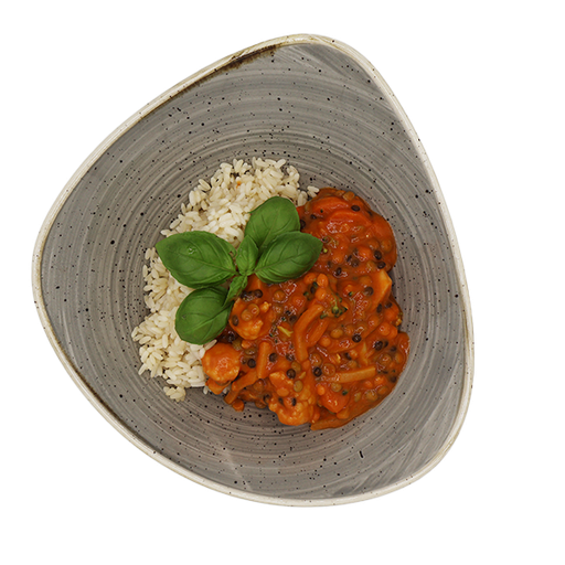 [08584] Vegane Gemüse - Linsen - Dal mit Reis
