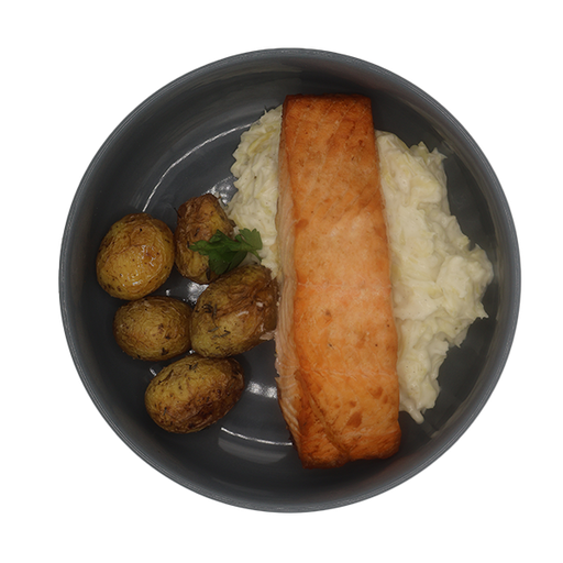 [08617] Salmon fillet with lemon pointed cabbage and thyme potatoes