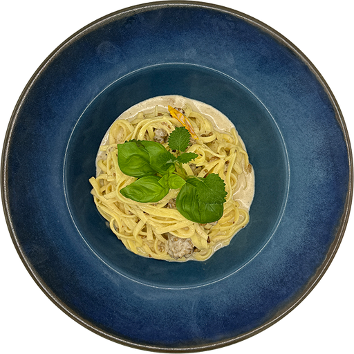 [08938] Tagliatelle mit Tomate und Rinderhack in Gorgonzolarahm