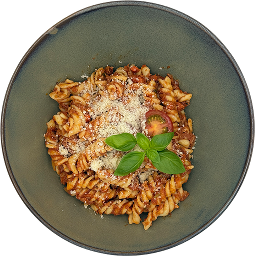 [08971] Fusilli mit Thunfisch und Wurzelgemüse in Tomatensauce