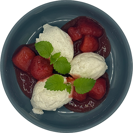 [08974] Joghurtmousse mit Erdbeerragout